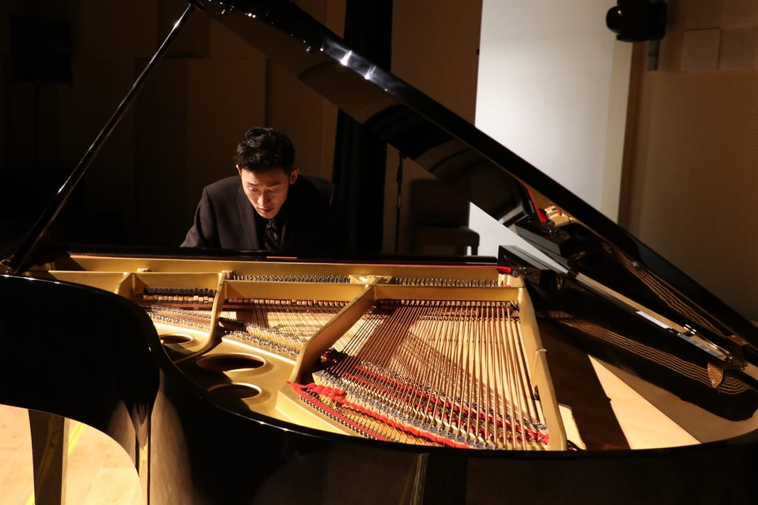 view from front of me performing solo recital