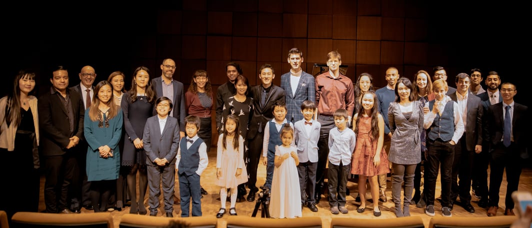 me with 30 students after student recital